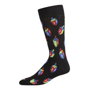 (1) MeMoi Black Multi Hanukkah Dreidel Socks NWT
